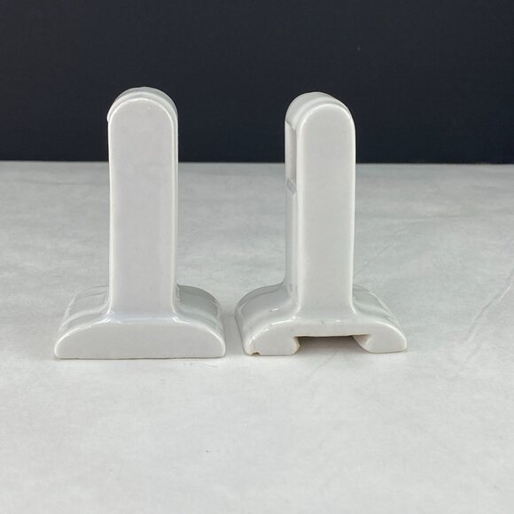 Vintage White Porcelain Towel Rack Mounts For Square Dowel - Picture 2 of 11